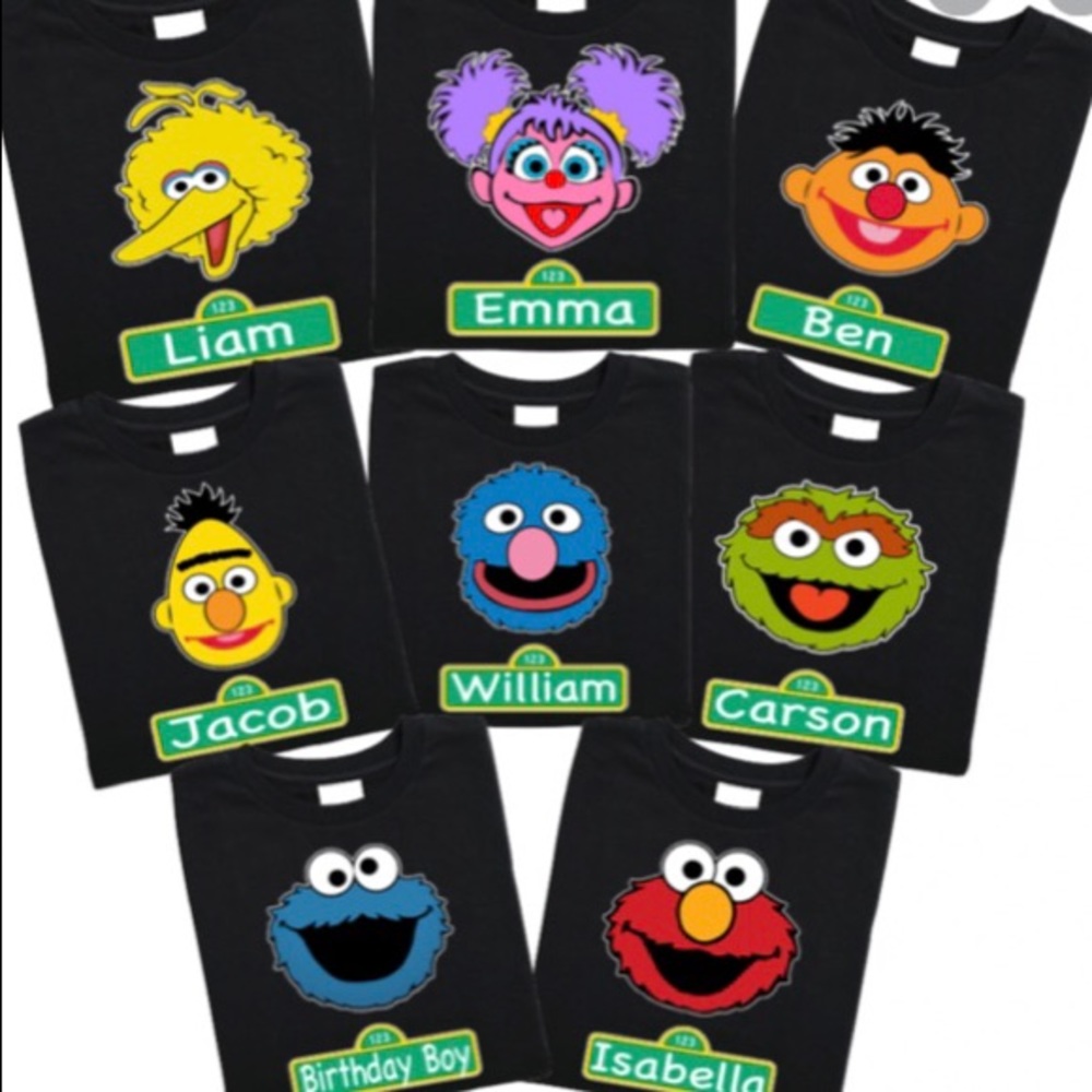 Sesame place custom kids shirts